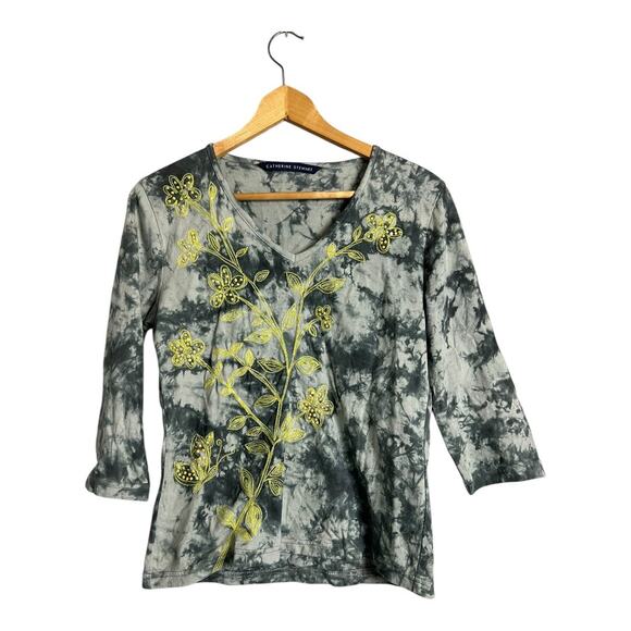 Tie Dye Embroidered Top Shirt Blouse Trashy Y2K Retro Boho Concert Festival M - Picture 1 of 10